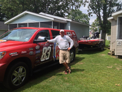 Kurt Dove with his bass boat and truck
